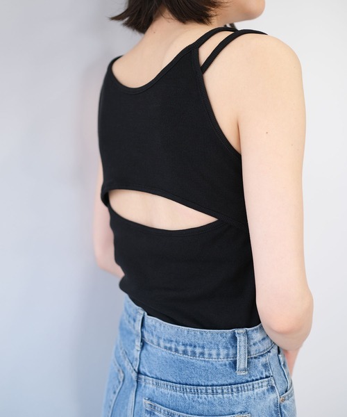 ＡＮＤＪ（アンドジェイ）の「カップ付バックオープンアシメキャミタンク（タンクトップ・レディース・オレンジ/オフホワイト/グリーン/ブラック・M）」の10枚目の写真