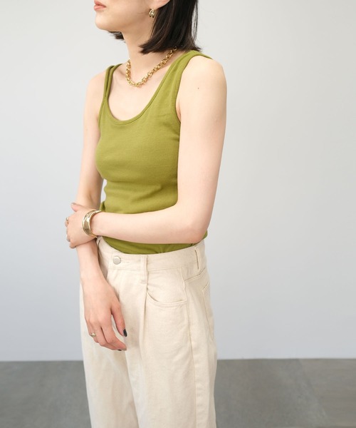 ＡＮＤＪ（アンドジェイ）の「カップ付バックオープンアシメキャミタンク（タンクトップ・レディース・オレンジ/オフホワイト/グリーン/ブラック・M）」の16枚目の写真