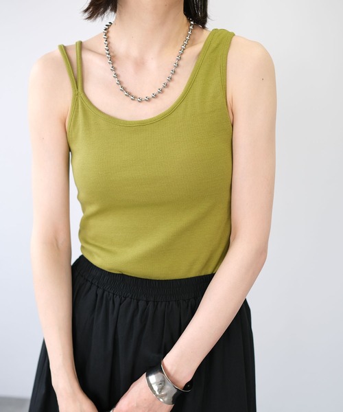 ＡＮＤＪ（アンドジェイ）の「カップ付バックオープンアシメキャミタンク（タンクトップ・レディース・オレンジ/オフホワイト/グリーン/ブラック・M）」の19枚目の写真