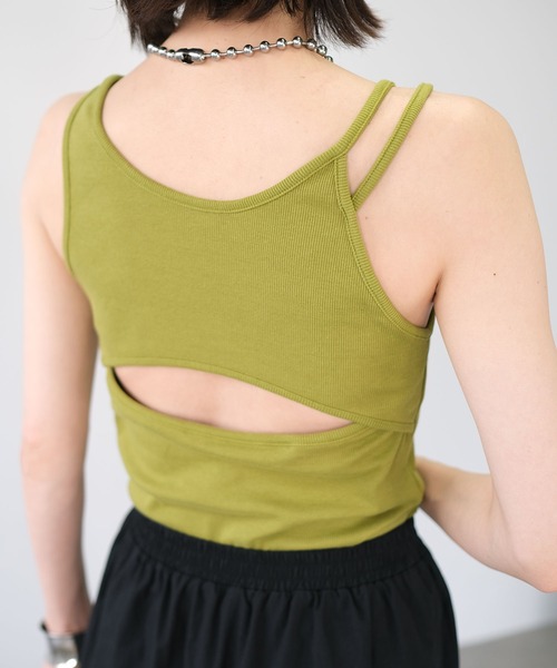 ＡＮＤＪ（アンドジェイ）の「カップ付バックオープンアシメキャミタンク（タンクトップ・レディース・オレンジ/オフホワイト/グリーン/ブラック・M）」の21枚目の写真