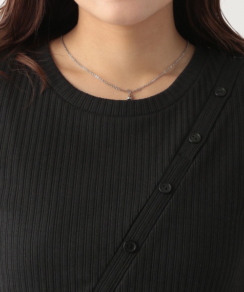 Heather(ヘザー)の「ナナメボタンManywayカットソー 345920(Tシャツ/カットソー・レディース・ブラック/オフホワイト/オレンジ・FREE)」の12枚目の写真