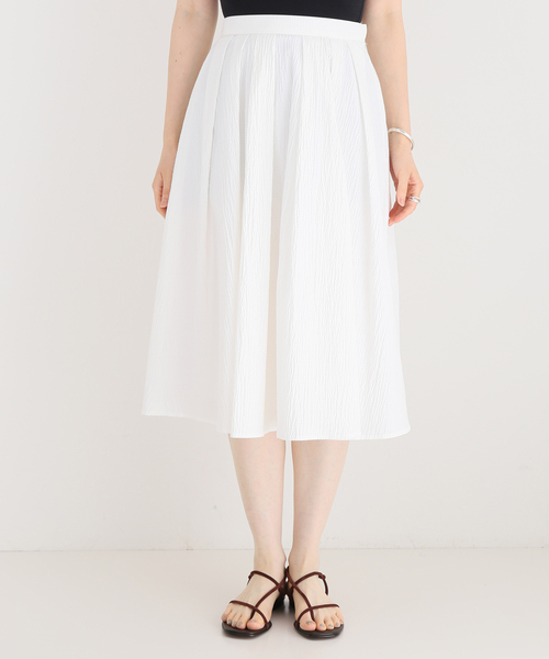 VERMEIL par iena（ヴェルメイユパーイエナ）の「リップルギャザースカート（スカート・レディース・ホワイト/ブラック・36/38）」の14枚目の写真