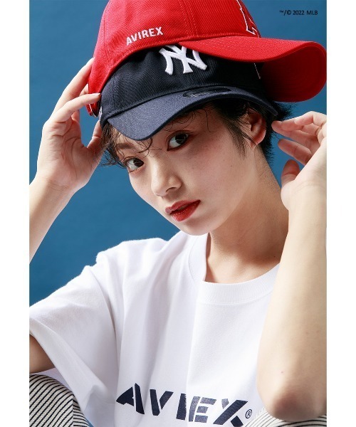 AVIREX（アヴィレックス）の「【× NEW ERA】MLB × AVIREX 9サーティ ヤンキース ベースボール キャップ / 9THRTY Yankees BASEBALL CAP（キャップ・メンズ・ネイビー・F）」の4枚目の写真