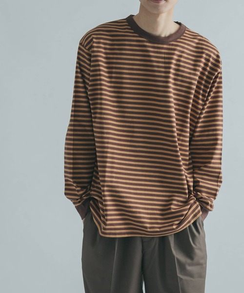 FORK&SPOON（フォークアンドスプーン）の「『ユニセックス』FORK&SPOON　ボーダーロングスリーブTシャツ（Tシャツ/カットソー・メンズ・ブラック系その他/ブラウン系その他/グリーン系その他/ピンク系その他・4/3/5）」の3枚目の写真