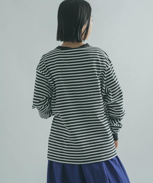 FORK&SPOON（フォークアンドスプーン）の「『ユニセックス』FORK&SPOON　ボーダーロングスリーブTシャツ（Tシャツ/カットソー・メンズ・ブラック系その他/ブラウン系その他/グリーン系その他/ピンク系その他・4/3/5）」の14枚目の写真