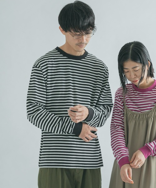 FORK&SPOON（フォークアンドスプーン）の「『ユニセックス』FORK&SPOON　ボーダーロングスリーブTシャツ（Tシャツ/カットソー・メンズ・ブラック系その他/ブラウン系その他/グリーン系その他/ピンク系その他・4/3/5）」の16枚目の写真