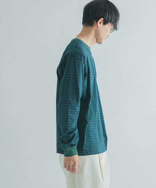 FORK&SPOON（フォークアンドスプーン）の「『ユニセックス』FORK&SPOON　ボーダーロングスリーブTシャツ（Tシャツ/カットソー・メンズ・ブラック系その他/ブラウン系その他/グリーン系その他/ピンク系その他・4/3/5）」の20枚目の写真