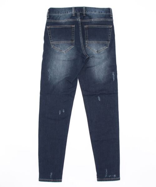 RATTLE TRAP(ラトルトラップ)の「<Safari12月号掲載>ビンテージスラブストレッチクラッシュ&リペアデニムパンツ(デニムパンツ・メンズ・ブラック/ブルー・LL/S/M/L)」の5枚目の写真