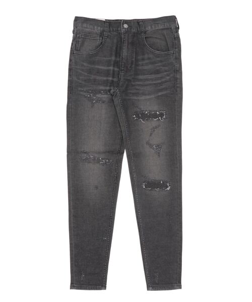 RATTLE TRAP(ラトルトラップ)の「<Safari12月号掲載>ビンテージスラブストレッチクラッシュ&リペアデニムパンツ(デニムパンツ・メンズ・ブラック/ブルー・LL/S/M/L)」の3枚目の写真