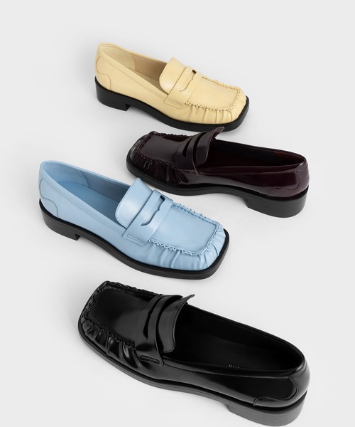 CHARLES & KEITH（チャールズ & キース）の「ルーシュド スクエアトゥローファー（ローファー・レディース・ブラック/イエロー/マルーン・22.5cm/24.5cm/23cm/25.5cm/25cm/23.5cm）」の14枚目の写真