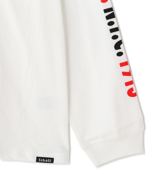 schott(ショット)の「Schott/ショット/xManhattan Portage/マンハッタンポーテージ/SKYLINE LONGSLEEVE T-SHIRT/スカイライン ロンT(Tシャツ/カットソー・メンズ・ホワイト/ブラック・M/L/XL)」の3枚目の写真