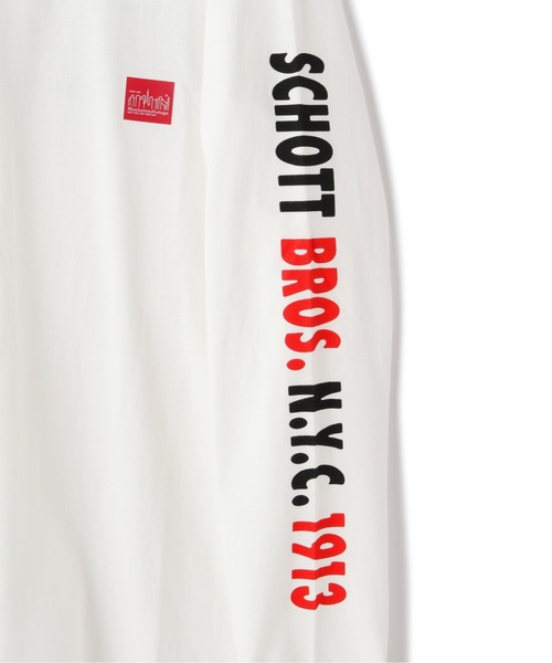 schott(ショット)の「Schott/ショット/xManhattan Portage/マンハッタンポーテージ/SKYLINE LONGSLEEVE T-SHIRT/スカイライン ロンT(Tシャツ/カットソー・メンズ・ホワイト/ブラック・M/L/XL)」の5枚目の写真
