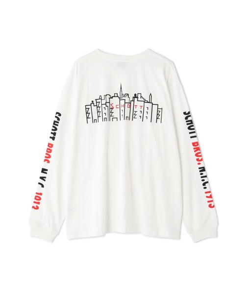 schott(ショット)の「Schott/ショット/xManhattan Portage/マンハッタンポーテージ/SKYLINE LONGSLEEVE T-SHIRT/スカイライン ロンT(Tシャツ/カットソー・メンズ・ホワイト/ブラック・M/L/XL)」の15枚目の写真