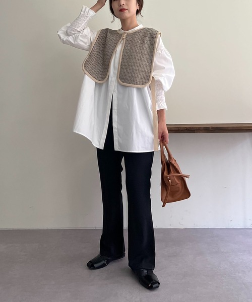 CAPRICIEUX LE'MAGE（カプリシューレマージュ）の「キカジャガードベスト（ベスト・レディース・ブラック/ベージュ・FREE）」の14枚目の写真