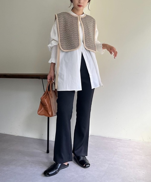 CAPRICIEUX LE'MAGE（カプリシューレマージュ）の「キカジャガードベスト（ベスト・レディース・ブラック/ベージュ・FREE）」の16枚目の写真