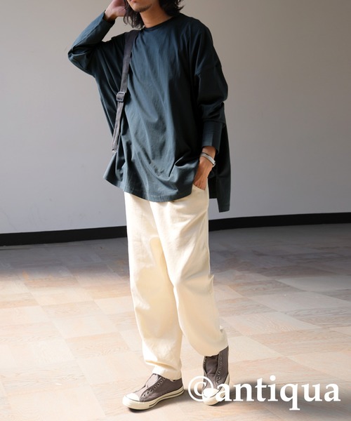 antiqua（アンティカ）の「綿100%スーパーBIGロンT（Tシャツ/カットソー・レディース・ホワイト/ブラック/グレー/グリーン・FREE）」の5枚目の写真