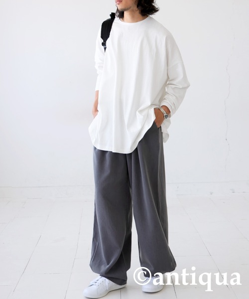 antiqua（アンティカ）の「綿100%スーパーBIGロンT（Tシャツ/カットソー・レディース・ホワイト/ブラック/グレー/グリーン・FREE）」の15枚目の写真