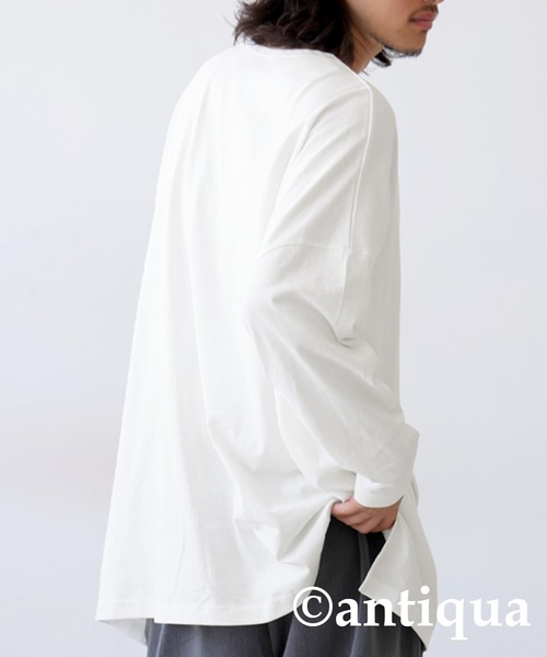 antiqua（アンティカ）の「綿100%スーパーBIGロンT（Tシャツ/カットソー・レディース・ホワイト/ブラック/グレー/グリーン・FREE）」の16枚目の写真