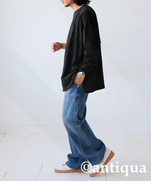 antiqua（アンティカ）の「綿100%スーパーBIGロンT（Tシャツ/カットソー・レディース・ホワイト/ブラック/グレー/グリーン・FREE）」の19枚目の写真