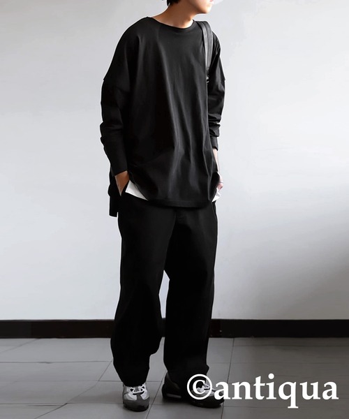 antiqua（アンティカ）の「綿100%スーパーBIGロンT（Tシャツ/カットソー・レディース・ホワイト/ブラック/グレー/グリーン・FREE）」の21枚目の写真