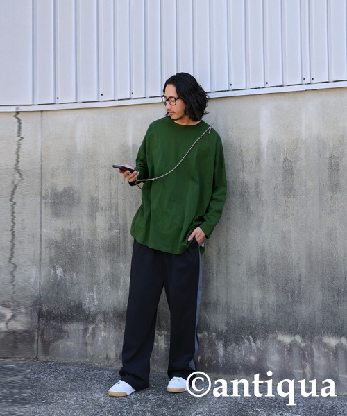 antiqua（アンティカ）の「綿100%スーパーBIGロンT（Tシャツ/カットソー・レディース・ホワイト/ブラック/グレー/グリーン・FREE）」の10枚目の写真