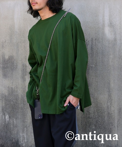 antiqua（アンティカ）の「綿100%スーパーBIGロンT（Tシャツ/カットソー・レディース・ホワイト/ブラック/グレー/グリーン・FREE）」の9枚目の写真