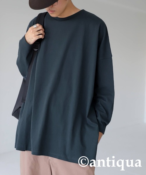 antiqua（アンティカ）の「綿100%スーパーBIGロンT（Tシャツ/カットソー・レディース・ホワイト/ブラック/グレー/グリーン・FREE）」の6枚目の写真