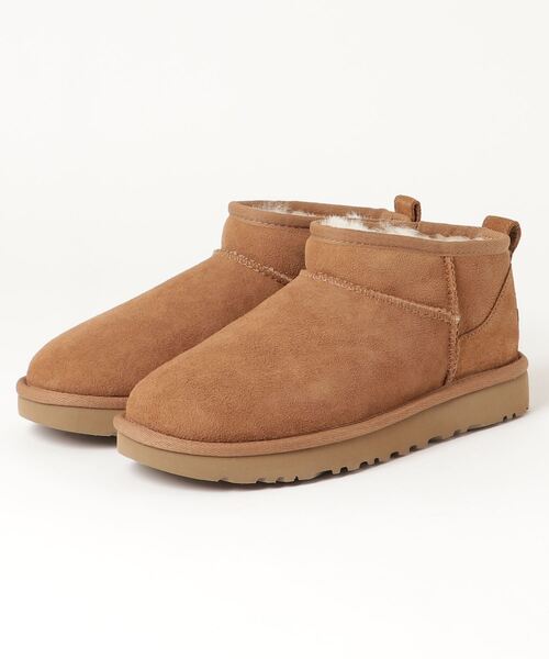 UGG(アグ)の「UGG(アグ)CLASSIC ULTRA MINI / クラシックウルトラミニ(ブーツ・レディース・ブラック/ベージュ・6/8/7)」の2枚目の写真