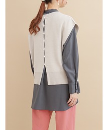 Te chichi | バックパールボタンニットベスト(ベスト)