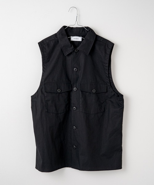 WHIMSIC（ウィムジック）の「【WHIMSIC】USアーミーユーティリティシャツベスト（ベスト・レディース・ブラック/ベージュ/オリーブ/カーキ・FREE）」の2枚目の写真