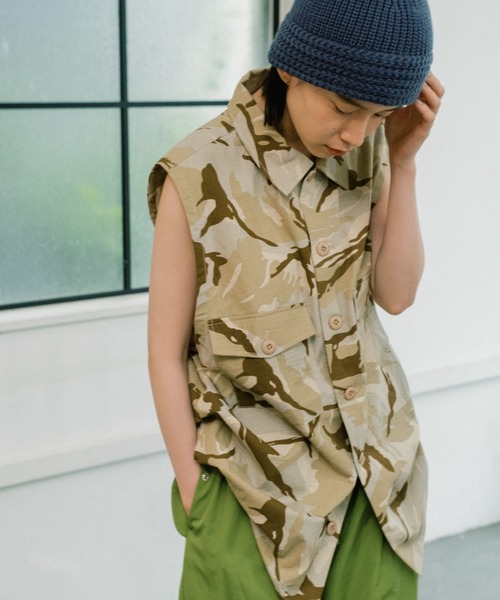 WHIMSIC（ウィムジック）の「【WHIMSIC】USアーミーユーティリティシャツベスト（ベスト・レディース・ブラック/ベージュ/オリーブ/カーキ・FREE）」の5枚目の写真
