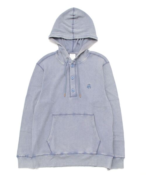 BROOKS BROTHERS（ブルックスブラザーズ）の「ストレッチコットン GFロゴ ワッフル フーディー（パーカー・メンズ・インディゴブルー・SMALL/MEDIUM/LARGE/X-LARGE）」の3枚目の写真