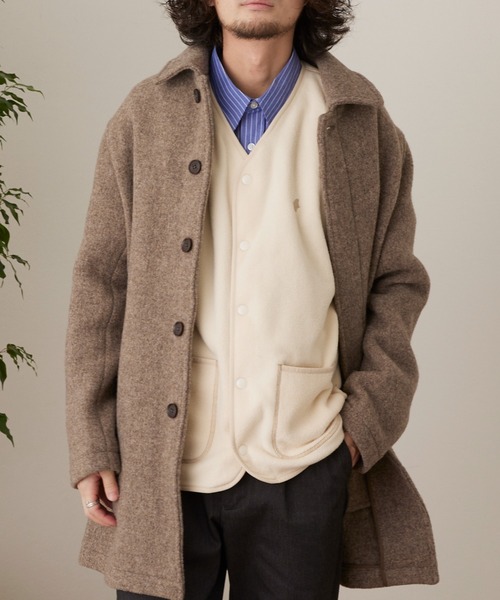 GUNZE（グンゼ）の「【GUNZE×TYPY】エアリーフリースノーカラーベスト（ベスト・メンズ・ネイビー/ブラウン/ブラック/グレー/アイボリー・S/M/L/XL）」の2枚目の写真