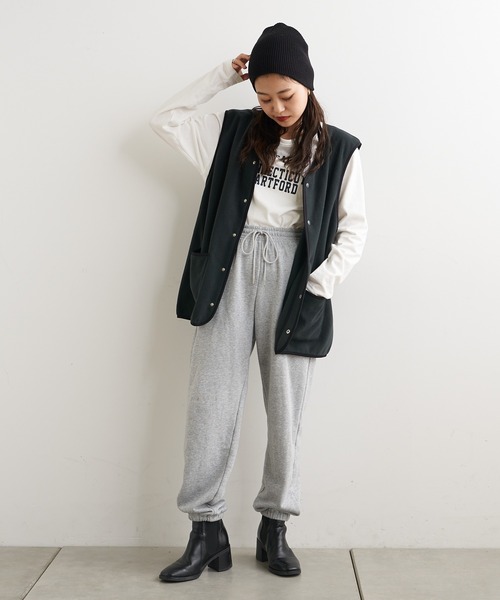 GUNZE（グンゼ）の「【GUNZE×TYPY】エアリーフリースノーカラーベスト（ベスト・メンズ・ネイビー/ブラウン/ブラック/グレー/アイボリー・S/M/L/XL）」の12枚目の写真