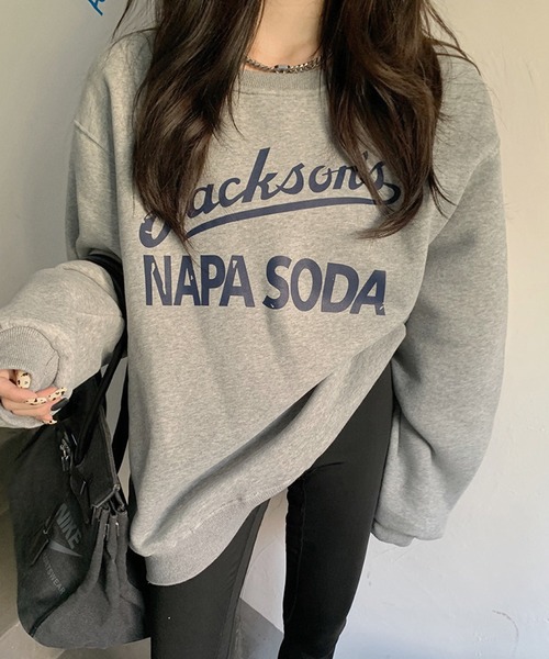 meJane(ミージェーン)の「NAPA SODAロゴビックシルエットスウェットプルオーバー(スウェット・レディース・ホワイト/グレー/ピンク・FREE)」の13枚目の写真