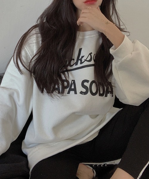 meJane(ミージェーン)の「NAPA SODAロゴビックシルエットスウェットプルオーバー(スウェット・レディース・ホワイト/グレー/ピンク・FREE)」の7枚目の写真