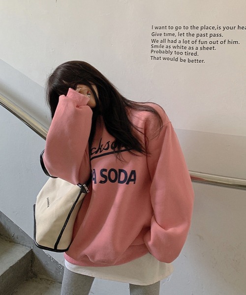 meJane(ミージェーン)の「NAPA SODAロゴビックシルエットスウェットプルオーバー(スウェット・レディース・ホワイト/グレー/ピンク・FREE)」の14枚目の写真