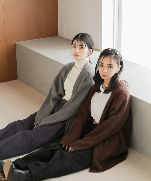 Dita Muaj.（ディータムアージュ）の「【ZOZO限定】Muaj.モヘアビッグシルエットニットカーディガン Vネック（カーディガン/ボレロ・レディース・ベージュ/マスタード/ブラック/ブラウン・FREE）」の10枚目の写真