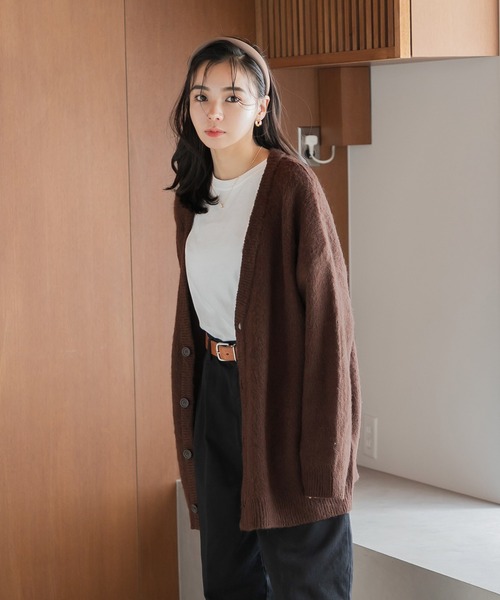 Dita Muaj.（ディータムアージュ）の「【ZOZO限定】Muaj.モヘアビッグシルエットニットカーディガン Vネック（カーディガン/ボレロ・レディース・ベージュ/マスタード/ブラック/ブラウン・FREE）」の11枚目の写真
