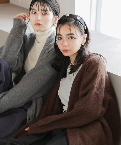 Dita Muaj.（ディータムアージュ）の「【ZOZO限定】Muaj.モヘアビッグシルエットニットカーディガン Vネック（カーディガン/ボレロ・レディース・ベージュ/マスタード/ブラック/ブラウン・FREE）」の12枚目の写真