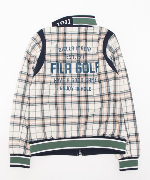 FILA GOLF（フィラゴルフ ）の「【FILA GOLF:フィラゴルフ】レディースジャケット　ゴルフ　ジップアップブルゾン（ブルゾン・レディース・ネイビー/オフホワイト/レッド・X-LARGE/LARGE/MEDIUM）」の6枚目の写真