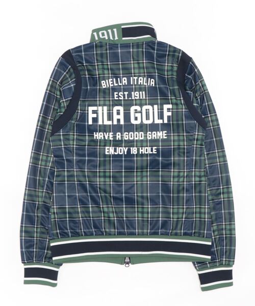 FILA GOLF（フィラゴルフ ）の「【FILA GOLF:フィラゴルフ】レディースジャケット　ゴルフ　ジップアップブルゾン（ブルゾン・レディース・ネイビー/オフホワイト/レッド・X-LARGE/LARGE/MEDIUM）」の7枚目の写真