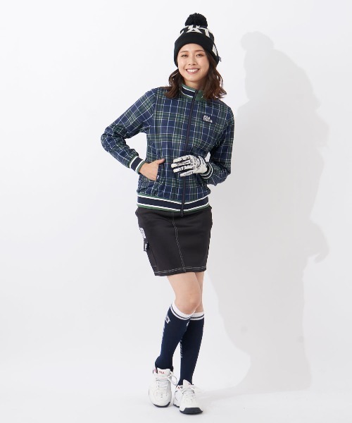 FILA GOLF（フィラゴルフ ）の「【FILA GOLF:フィラゴルフ】レディースジャケット　ゴルフ　ジップアップブルゾン（ブルゾン・レディース・ネイビー/オフホワイト/レッド・X-LARGE/LARGE/MEDIUM）」の18枚目の写真