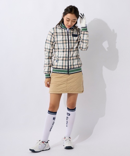 FILA GOLF（フィラゴルフ ）の「【FILA GOLF:フィラゴルフ】レディースジャケット　ゴルフ　ジップアップブルゾン（ブルゾン・レディース・ネイビー/オフホワイト/レッド・X-LARGE/LARGE/MEDIUM）」の10枚目の写真