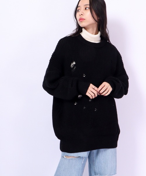 FUNALIVE(ファンアライブ)の「Sunsweet クルーネックダメージニット(ニット/セーター・メンズ・ホワイト/ブラック・L/XL)」の19枚目の写真
