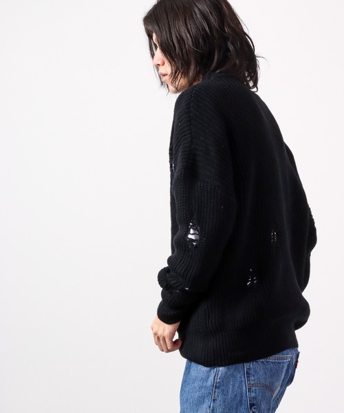 FUNALIVE(ファンアライブ)の「Sunsweet クルーネックダメージニット(ニット/セーター・メンズ・ホワイト/ブラック・L/XL)」の15枚目の写真