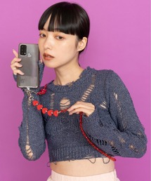 Casselini（キャセリーニ）の「Casselini(キャセリーニ)アクリルハート・フラワーモバイルショルダー（スマホグッズ・レディース）」