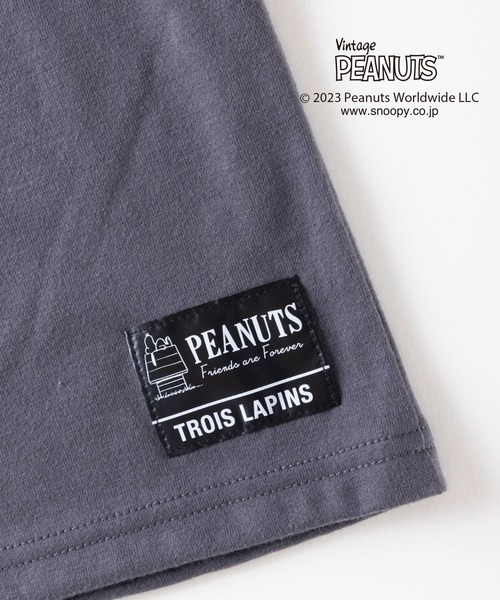 Vintage PEANUTS(ビンテージピーナッツ)の「PEANUTS/スヌーピーコラボ 長袖Tシャツ(100~130)(Tシャツ/カットソー・キッズ・チャコールグレー/オフホワイト・110cm/100cm/120cm/130cm)」の5枚目の写真