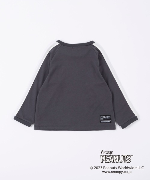 Vintage PEANUTS(ビンテージピーナッツ)の「PEANUTS/スヌーピーコラボ 長袖Tシャツ(100~130)(Tシャツ/カットソー・キッズ・チャコールグレー/オフホワイト・110cm/100cm/120cm/130cm)」の4枚目の写真