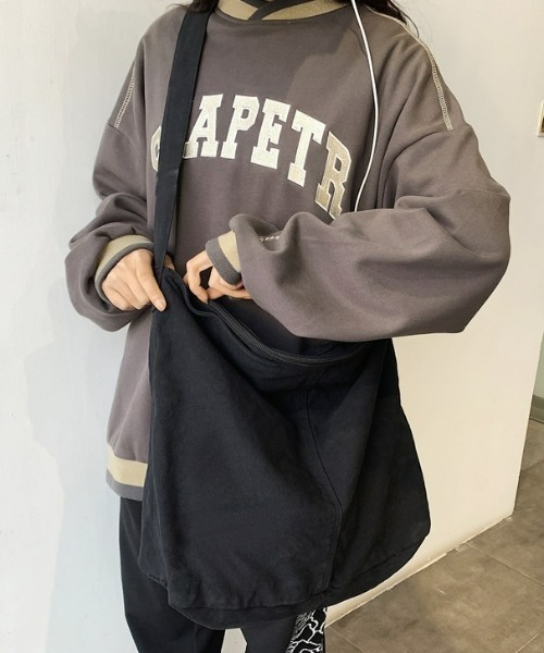 B.R.U（ブル）の「【A4収納可能】大容量キャンバストートバッグ / キャンバスショルダーバッグ（ショルダーバッグ・メンズ・ホワイト/ブラック/カーキ/グレー/ブルー・FREE）」の2枚目の写真